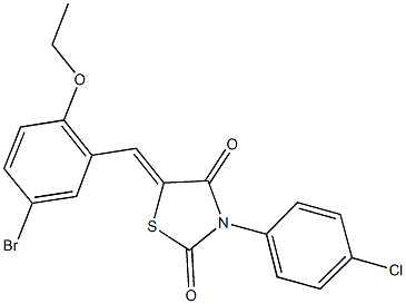 5-(5-bromo-2-ethoxybenzylidene)-3-(4-chlorophenyl)-1,3-thiazolidine-2,4-dione,428849-84-7,结构式