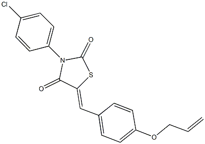 5-[4-(allyloxy)benzylidene]-3-(4-chlorophenyl)-1,3-thiazolidine-2,4-dione 化学構造式