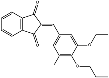 2-(3-ethoxy-5-iodo-4-propoxybenzylidene)-1H-indene-1,3(2H)-dione Struktur