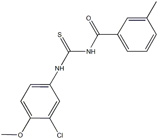 N-(3-chloro-4-methoxyphenyl)-N'-(3-methylbenzoyl)thiourea Struktur