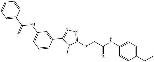 N-[3-(5-{[2-(4-ethylanilino)-2-oxoethyl]sulfanyl}-4-methyl-4H-1,2,4-triazol-3-yl)phenyl]benzamide Structure