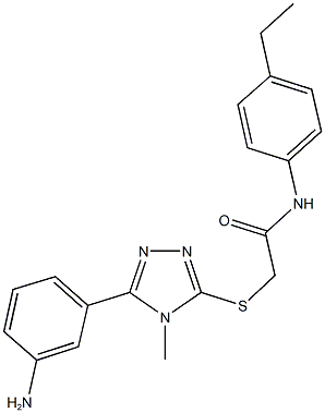 2-{[5-(3-aminophenyl)-4-methyl-4H-1,2,4-triazol-3-yl]sulfanyl}-N-(4-ethylphenyl)acetamide 结构式