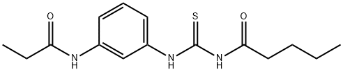 N-(3-{[(pentanoylamino)carbothioyl]amino}phenyl)propanamide Structure