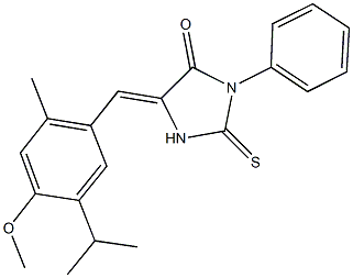 5-(5-isopropyl-4-methoxy-2-methylbenzylidene)-3-phenyl-2-thioxo-4-imidazolidinone Structure