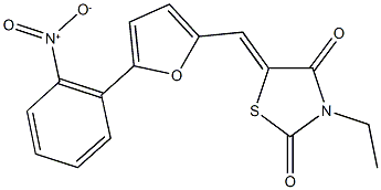 3-ethyl-5-[(5-{2-nitrophenyl}-2-furyl)methylene]-1,3-thiazolidine-2,4-dione Struktur