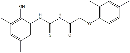 N-[(2,4-dimethylphenoxy)acetyl]-N'-(2-hydroxy-3,5-dimethylphenyl)thiourea Structure