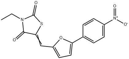 3-ethyl-5-[(5-{4-nitrophenyl}-2-furyl)methylene]-1,3-thiazolidine-2,4-dione Struktur