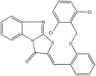 2-{2-[(2,6-dichlorobenzyl)oxy]benzylidene}[1,3]thiazolo[3,2-a]benzimidazol-3(2H)-one,428859-15-8,结构式