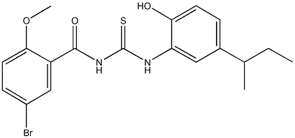 N-(5-bromo-2-methoxybenzoyl)-N'-(5-sec-butyl-2-hydroxyphenyl)thiourea Struktur