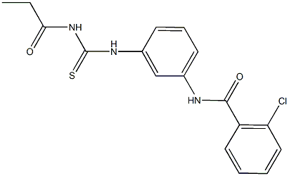 2-chloro-N-(3-{[(propionylamino)carbothioyl]amino}phenyl)benzamide Structure