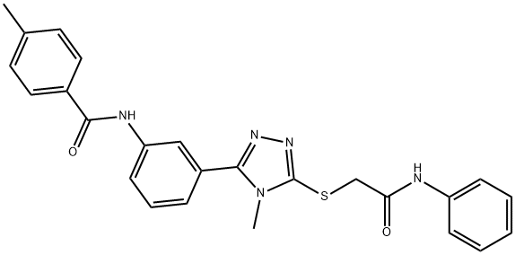 N-(3-{5-[(2-anilino-2-oxoethyl)sulfanyl]-4-methyl-4H-1,2,4-triazol-3-yl}phenyl)-4-methylbenzamide Struktur