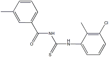 N-(3-chloro-2-methylphenyl)-N'-(3-methylbenzoyl)thiourea Struktur