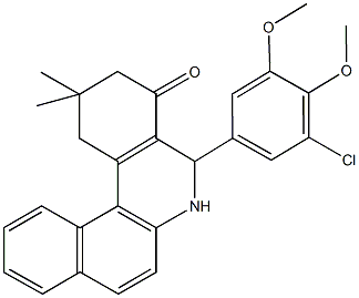 5-(3-chloro-4,5-dimethoxyphenyl)-2,2-dimethyl-2,3,5,6-tetrahydrobenzo[a]phenanthridin-4(1H)-one 化学構造式