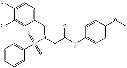 2-[(3,4-dichlorobenzyl)(phenylsulfonyl)amino]-N-(4-methoxyphenyl)acetamide 化学構造式