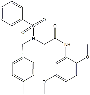 N-[2,5-bis(methyloxy)phenyl]-2-[[(4-methylphenyl)methyl](phenylsulfonyl)amino]acetamide|