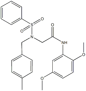 N-[2,5-bis(methyloxy)phenyl]-2-[[(4-methylphenyl)methyl](phenylsulfonyl)amino]acetamide 结构式