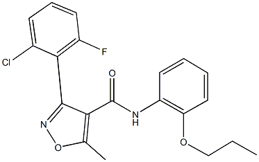 3-(2-chloro-6-fluorophenyl)-5-methyl-N-(2-propoxyphenyl)-4-isoxazolecarboxamide 结构式