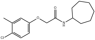 2-(4-chloro-3-methylphenoxy)-N-cycloheptylacetamide 化学構造式