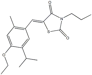 5-(4-ethoxy-5-isopropyl-2-methylbenzylidene)-3-propyl-1,3-thiazolidine-2,4-dione,429634-65-1,结构式