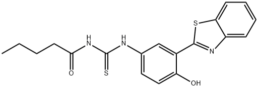 N-[3-(1,3-benzothiazol-2-yl)-4-hydroxyphenyl]-N'-pentanoylthiourea Structure