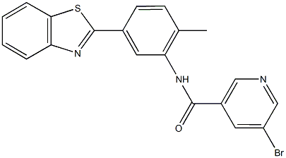 N-[5-(1,3-benzothiazol-2-yl)-2-methylphenyl]-5-bromonicotinamide Structure