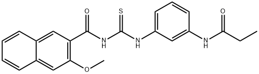 N-[3-({[(3-methoxy-2-naphthoyl)amino]carbothioyl}amino)phenyl]propanamide Structure