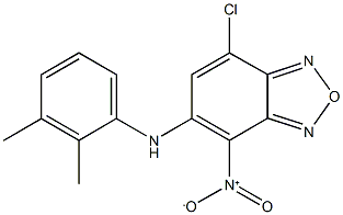 7-chloro-5-(2,3-dimethylanilino)-4-nitro-2,1,3-benzoxadiazole Struktur