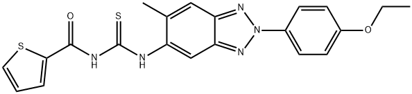 N-[2-(4-ethoxyphenyl)-6-methyl-2H-1,2,3-benzotriazol-5-yl]-N'-(2-thienylcarbonyl)thiourea Structure