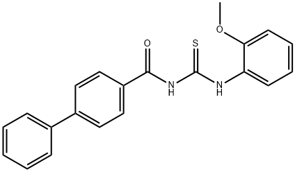 4-({[(2-methoxyanilino)carbothioyl]amino}carbonyl)-1,1'-biphenyl,429641-56-5,结构式