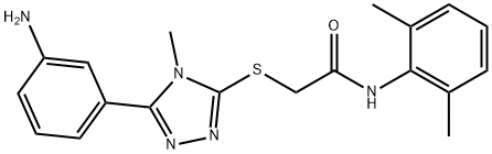 2-{[5-(3-aminophenyl)-4-methyl-4H-1,2,4-triazol-3-yl]sulfanyl}-N-(2,6-dimethylphenyl)acetamide 结构式