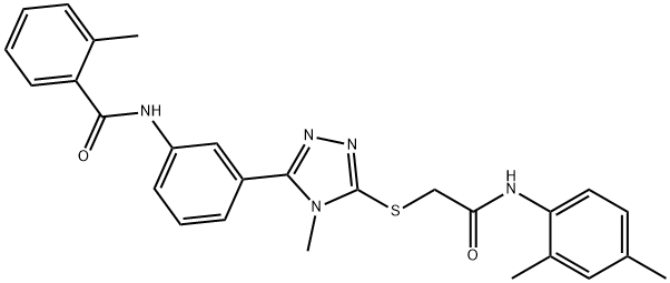 N-[3-(5-{[2-(2,4-dimethylanilino)-2-oxoethyl]sulfanyl}-4-methyl-4H-1,2,4-triazol-3-yl)phenyl]-2-methylbenzamide Structure