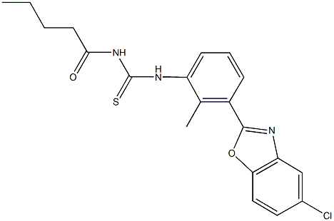 N-[3-(5-chloro-1,3-benzoxazol-2-yl)-2-methylphenyl]-N'-pentanoylthiourea,429642-63-7,结构式