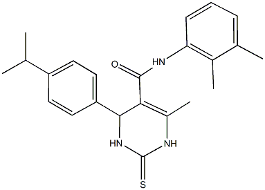 N-(2,3-dimethylphenyl)-4-(4-isopropylphenyl)-6-methyl-2-thioxo-1,2,3,4-tetrahydropyrimidine-5-carboxamide 结构式