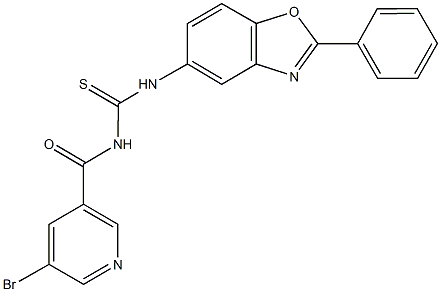 N-[(5-bromopyridin-3-yl)carbonyl]-N'-(2-phenyl-1,3-benzoxazol-5-yl)thiourea 结构式