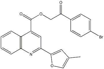 2-(4-bromophenyl)-2-oxoethyl 2-(4-methyl-2-furyl)-4-quinolinecarboxylate Struktur