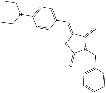3-benzyl-5-[4-(diethylamino)benzylidene]-1,3-thiazolidine-2,4-dione 结构式