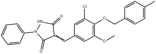 4-{3-chloro-5-methoxy-4-[(4-methylbenzyl)oxy]benzylidene}-1-phenyl-3,5-pyrazolidinedione|