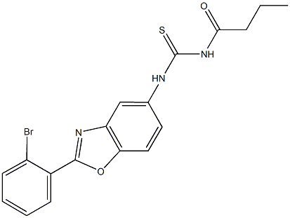 N-[2-(2-bromophenyl)-1,3-benzoxazol-5-yl]-N'-butyrylthiourea Structure