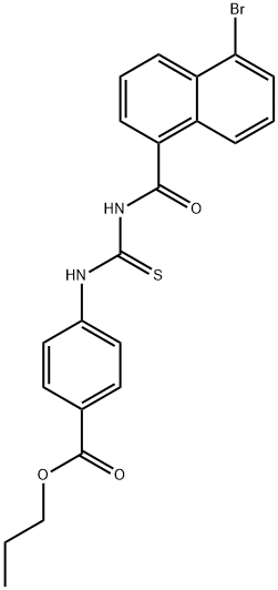 propyl 4-({[(5-bromo-1-naphthoyl)amino]carbothioyl}amino)benzoate Structure