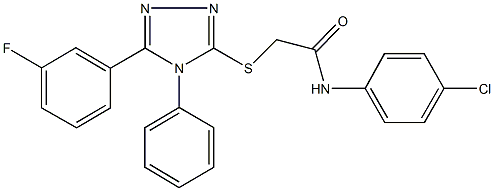 N-(4-chlorophenyl)-2-{[5-(3-fluorophenyl)-4-phenyl-4H-1,2,4-triazol-3-yl]sulfanyl}acetamide Struktur