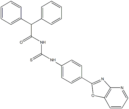 N-(diphenylacetyl)-N'-(4-[1,3]oxazolo[4,5-b]pyridin-2-ylphenyl)thiourea Struktur