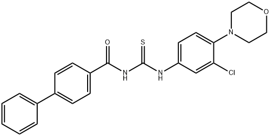 4-[({[3-chloro-4-(4-morpholinyl)anilino]carbothioyl}amino)carbonyl]-1,1'-biphenyl Structure