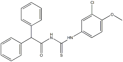 N-(3-chloro-4-methoxyphenyl)-N'-(diphenylacetyl)thiourea Struktur