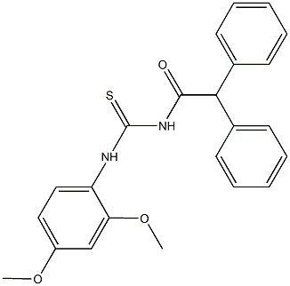 N-(2,4-dimethoxyphenyl)-N'-(diphenylacetyl)thiourea Struktur