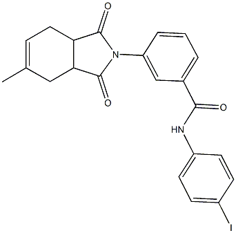 N-(4-iodophenyl)-3-(5-methyl-1,3-dioxo-1,3,3a,4,7,7a-hexahydro-2H-isoindol-2-yl)benzamide Struktur