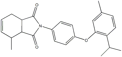 2-[4-(2-isopropyl-5-methylphenoxy)phenyl]-4-methyl-3a,4,7,7a-tetrahydro-1H-isoindole-1,3(2H)-dione 化学構造式