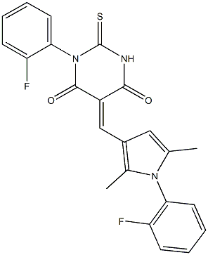 430432-74-9 1-(2-fluorophenyl)-5-{[1-(2-fluorophenyl)-2,5-dimethyl-1H-pyrrol-3-yl]methylene}-2-thioxodihydro-4,6(1H,5H)-pyrimidinedione