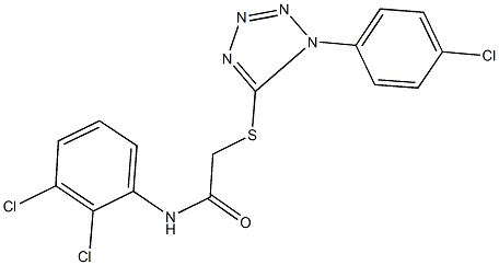 2-{[1-(4-chlorophenyl)-1H-tetraazol-5-yl]sulfanyl}-N-(2,3-dichlorophenyl)acetamide Struktur
