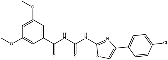 N-[4-(4-chlorophenyl)-1,3-thiazol-2-yl]-N'-(3,5-dimethoxybenzoyl)thiourea 化学構造式