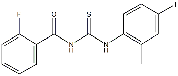 N-(2-fluorobenzoyl)-N'-(4-iodo-2-methylphenyl)thiourea Structure